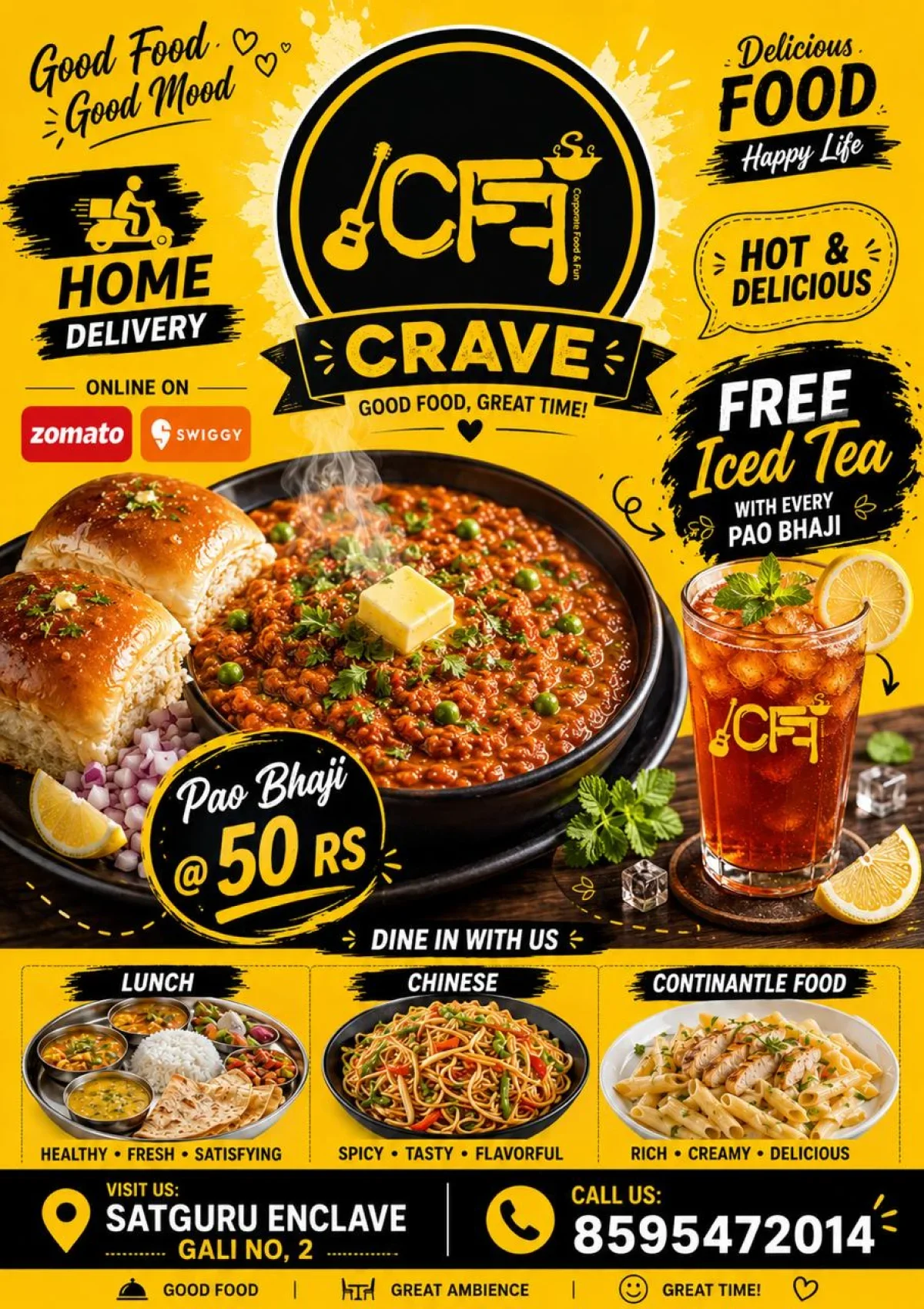 Crave Adda – Café & Restaurant in Palam Vihar Extension, Gurugram