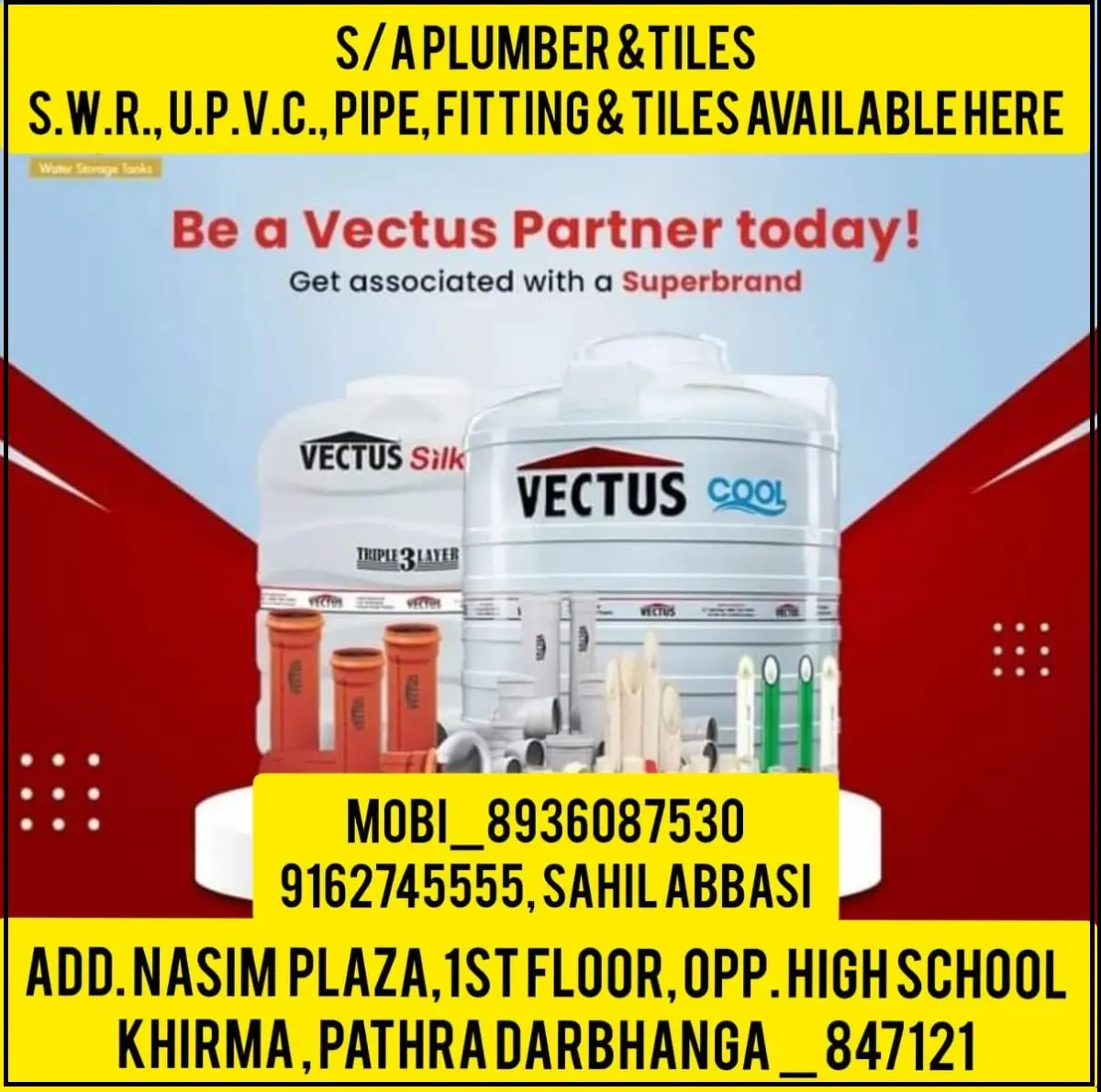 S/A Plumber & Distributors – Plumbing, Sanitary Products & Tiles in Khirma Darbhanga
